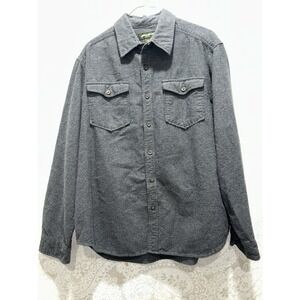 Eddie Bauer Men's Long‎ Sleeve 100% Cotton Button Down Grey Size Large